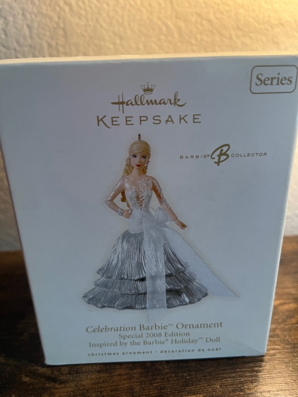 Hallmark Silver & White Celebration Barbie Ornament